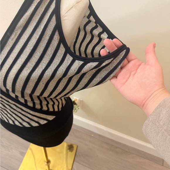 Cache Black and Silver Striped Top - Picture 3 of 5